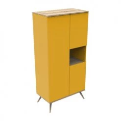 Sauthon Original Armoires Enfant Armoire 3 Portes 1 Niche 209x101x57cm Jaune