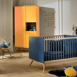 Sauthon Original Armoires Enfant Armoire 3 Portes 1 Niche 209x101x57cm Jaune -Armoires enfant Soldes armoire 3 portes 1 niche 209x101x57cm jaune 3