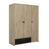 Gami Armoires Enfant Armoire 3 Portes 1 Tiroir Chêne Noir