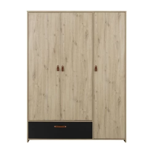 Gami Armoires Enfant Armoire 3 Portes 1 Tiroir Chêne Noir 6 Gami Armoires Enfant Armoire 3 Portes 1 Tiroir Chêne Noir – Image 4
