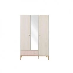 Terre De Nuit Armoires Enfant Armoire 3 Portes 1 Tiroir En Bois Imitation Chêne Blanchi 201cm -Armoires enfant Soldes armoire 3 portes 1 tiroir en bois imitation chene blanchi 201cm 3