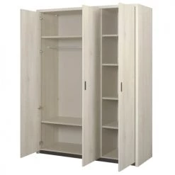 Altobuy Armoires Enfant Armoire 3 Portes 165cm Aspect Bois Blanchi -Armoires enfant Soldes armoire 3 portes 165cm aspect bois blanchi 2