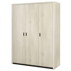 Altobuy Armoires Enfant Armoire 3 Portes 165cm Aspect Bois Blanchi