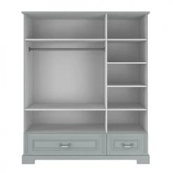 Bellamy Armoires Enfant Armoire 3 Portes 2 Tiroirs Gris -Armoires enfant Soldes armoire 3 portes 2 tiroirs gris 2