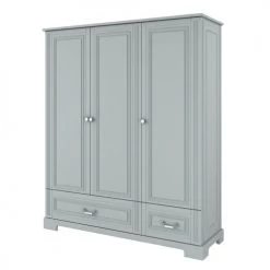 Bellamy Armoires Enfant Armoire 3 Portes 2 Tiroirs Gris