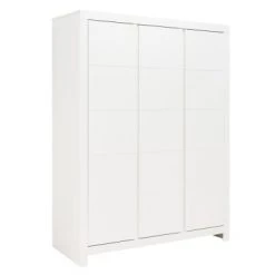 Bopita Armoires Enfant Armoire 3-portes Avec Rainures Blanc En MDF Et Panneaux De Particules -Armoires enfant Soldes armoire 3 portes avec rainures blanc en mdf et panneaux de particules 2