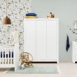 Bopita Armoires Enfant Armoire 3-portes Avec Rainures Blanc En MDF Et Panneaux De Particules -Armoires enfant Soldes armoire 3 portes avec rainures blanc en mdf et panneaux de particules 5