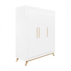 Bopita Armoires Enfant Armoire 3 Portes Blanc Naturel Naturel