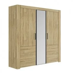 Gami Armoires Enfant Armoire 3 Portes Effet Bois Marron Clair -Armoires enfant Soldes armoire 3 portes effet bois marron clair 2