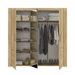 Gami Armoires Enfant Armoire 3 Portes Effet Bois Marron Clair -Armoires enfant Soldes armoire 3 portes effet bois marron clair 3