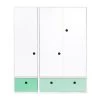 Wookids Armoires Enfant Armoire 3 Portes Façades Tiroirs Vert Ocean -Armoires enfant Soldes armoire 3 portes facades tiroirs vert ocean 13