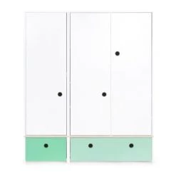 Wookids Armoires Enfant Armoire 3 Portes Façades Tiroirs Blanc -Armoires enfant Soldes armoire 3 portes facades tiroirs vert ocean 18