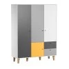 Vox Armoires Enfant Armoire 3 Portes Jaune -Armoires enfant Soldes armoire 3 portes jaune