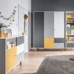 Vox Armoires Enfant Armoire 3 Portes Jaune -Armoires enfant Soldes armoire 3 portes jaune 2