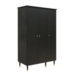 Bopita Armoires Enfant Armoire 3-portes Noir Mat En MDF Et Panneaux De Particules -Armoires enfant Soldes armoire 3 portes noir mat en mdf et panneaux de particules 2