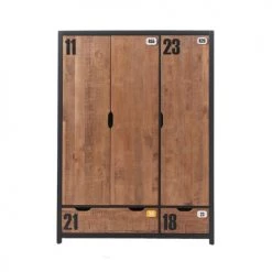 Vipack Armoires Enfant Armoire 3 Portes Noir Naturel