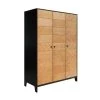 Bopita Armoires Enfant Armoire 3 Portes Noir Naturel Naturel -Armoires enfant Soldes armoire 3 portes noir naturel naturel