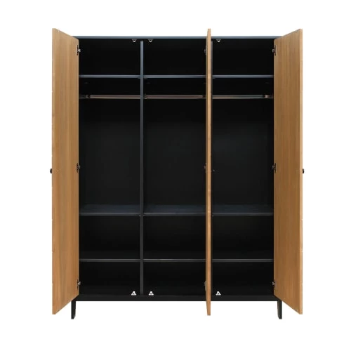 Bopita Armoires Enfant Armoire 3 Portes Noir Naturel Naturel 5 Bopita Armoires Enfant Armoire 3 Portes Noir Naturel Naturel â Image 3