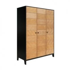 Bopita Armoires Enfant Armoire 3 Portes Noir Naturel Naturel