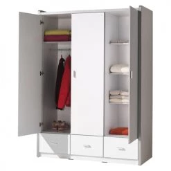 Vipack Armoires Enfant Armoire 3 Portes Rose -Armoires enfant Soldes armoire 3 portes rose 1