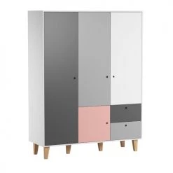 Vox Armoires Enfant Armoire 3 Portes Rose