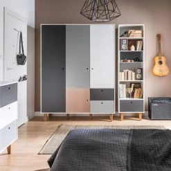 Vox Armoires Enfant Armoire 3 Portes Rose -Armoires enfant Soldes armoire 3 portes rose 5