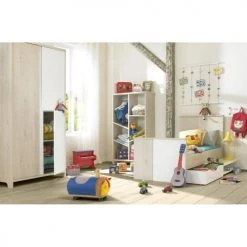 Galipette Armoires Enfant Armoire 3 Portes Sacha En Bois Imitation Chêne Clair Et Blanc Galipett -Armoires enfant Soldes armoire 3 portes sacha en bois imitation chene clair et blanc galipett 2