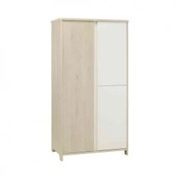 Galipette Armoires Enfant Armoire 3 Portes Sacha En Bois Imitation Chêne Clair Et Blanc Galipett