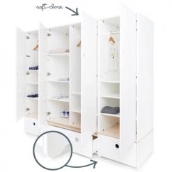 Wookids Armoires Enfant Armoire 4 Portes Blanc -Armoires enfant Soldes armoire 4 portes blanc 2