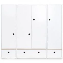 Wookids Armoires Enfant Armoire 4 Portes Blanc