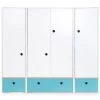 Wookids Armoires Enfant Armoire 4 Portes Bleu Paradis -Armoires enfant Soldes armoire 4 portes bleu paradis