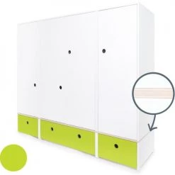 Wookids Armoires Enfant Armoire 4 Portes Citron Vert 9 Wookids Armoires Enfant Armoire 4 Portes Citron Vert -Armoires enfant Soldes armoire 4 portes citron vert 1