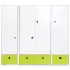 Wookids Armoires Enfant Armoire 4 Portes Citron Vert -Armoires enfant Soldes armoire 4 portes citron vert