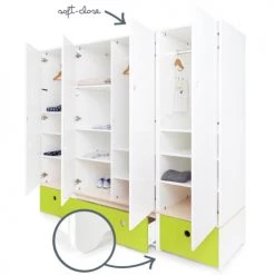 Wookids Armoires Enfant Armoire 4 Portes Citron Vert 10 Wookids Armoires Enfant Armoire 4 Portes Citron Vert -Armoires enfant Soldes armoire 4 portes citron vert 2