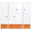 Wookids Armoires Enfant Armoire 4 Portes Orange -Armoires enfant Soldes armoire 4 portes orange