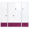 Wookids Armoires Enfant Armoire 4 Portes Prune -Armoires enfant Soldes armoire 4 portes prune