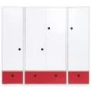 Wookids Armoires Enfant Armoire 4 Portes Rouge -Armoires enfant Soldes armoire 4 portes rouge