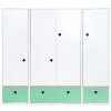 Wookids Armoires Enfant Armoire 4 Portes Vert Ocean -Armoires enfant Soldes armoire 4 portes vert ocean