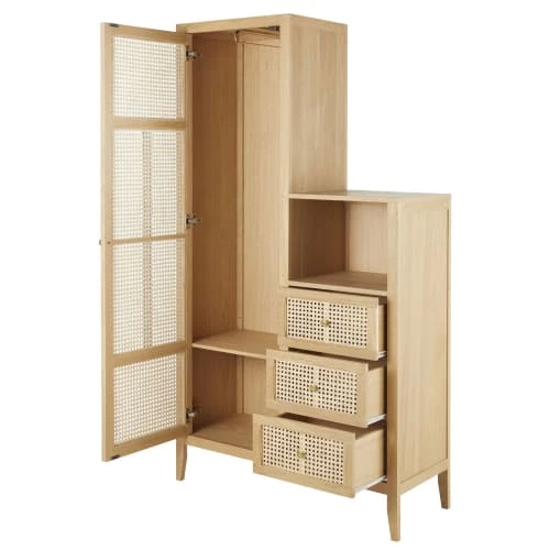 Maisons Du Monde Armoires Enfant Armoire Asymétrique 1 Porte 3 Tiroirs Cannage En Rotin Beige 4 Maisons Du Monde Armoires Enfant Armoire Asymétrique 1 Porte 3 Tiroirs Cannage En Rotin Beige – Image 2