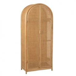 Calicosy Armoires Enfant Armoire Avec 2 Portes En Rotin Naturel -Armoires enfant Soldes armoire avec 2 portes en rotin naturel 2
