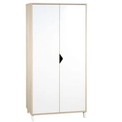 BabyPrice Armoires Enfant Armoire Bébé 2 Portes 175x86x56cm En Bois Gris Foncé -Armoires enfant Soldes armoire bebe 2 portes 175x86x56cm en bois beige 5
