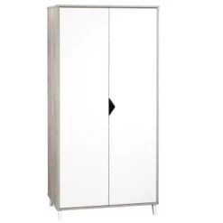 BabyPrice Armoires Enfant Armoire Bébé 2 Portes 175x86x56cm En Bois Beige -Armoires enfant Soldes armoire bebe 2 portes 175x86x56cm en bois gris fonce