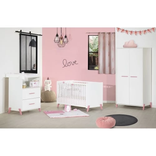 BabyPrice Armoires Enfant Armoire Bébé 2 Portes 175x88x56cm En Bois Blanc 5 BabyPrice Armoires Enfant Armoire Bébé 2 Portes 175x88x56cm En Bois Blanc – Image 3