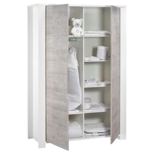 Sauthon Armoires Enfant Armoire Bébé 2 Portes 191x130x58cm En Bois Blanc 4 Sauthon Armoires Enfant Armoire Bébé 2 Portes 191x130x58cm En Bois Blanc – Image 2