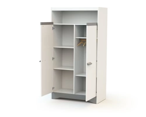 AT4 Armoires Enfant Armoire Blanc Et Gris 4 AT4 Armoires Enfant Armoire Blanc Et Gris – Image 2