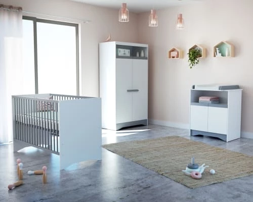 AT4 Armoires Enfant Armoire Blanc Et Gris 5 AT4 Armoires Enfant Armoire Blanc Et Gris – Image 3