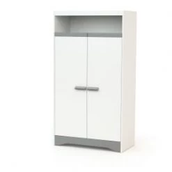AT4 Armoires Enfant Armoire Blanc Et Taupe -Armoires enfant Soldes armoire blanc et gris 5