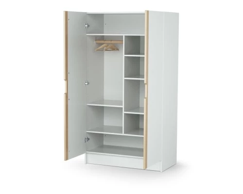 AT4 Armoires Enfant Armoire Blanc Et Hêtre Verni 4 AT4 Armoires Enfant Armoire Blanc Et Hêtre Verni – Image 2