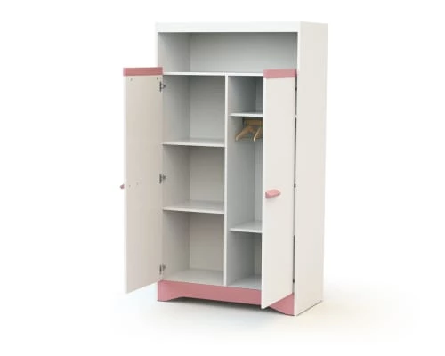 AT4 Armoires Enfant Armoire Blanc Et Rose 4 AT4 Armoires Enfant Armoire Blanc Et Rose – Image 2