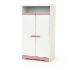 AT4 Armoires Enfant Armoire Blanc Et Rose
